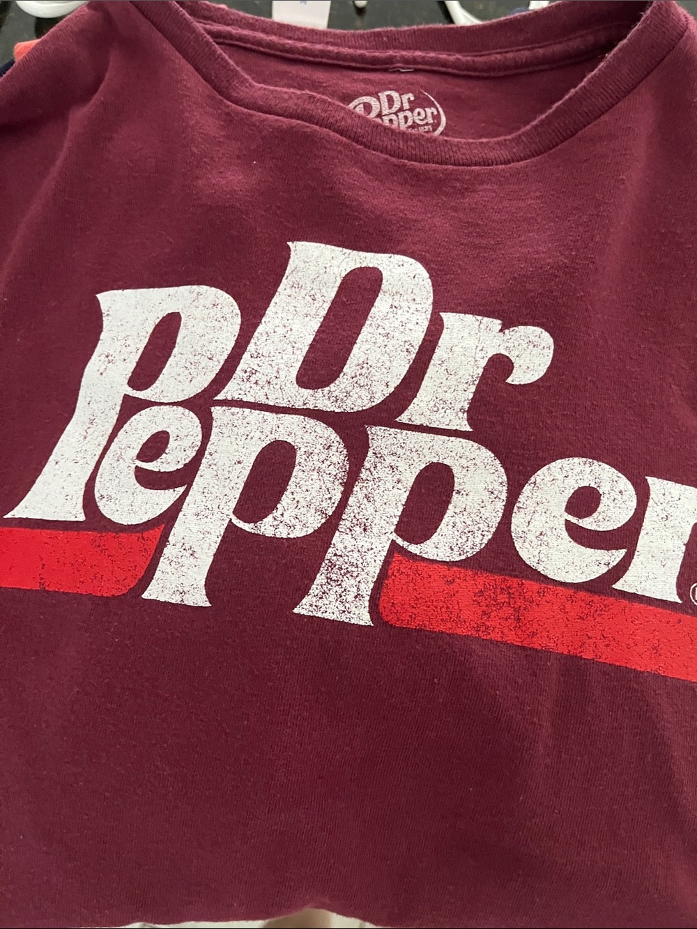 Mens Dr Pepper Maroon Logo T-Shirt
